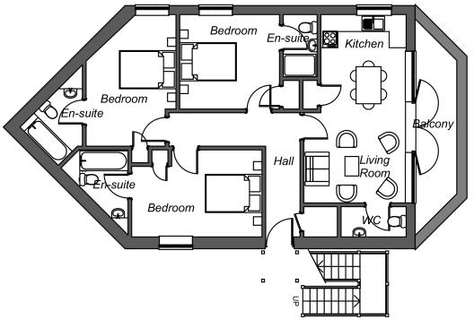 Boat House 3 bed floorplan